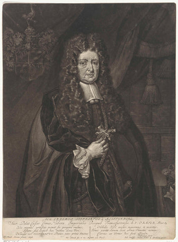 Portret van Johann Erasmus Seiffert von Klettenberg, Pieter Schenk (I), 1698 - 1713 Canvas Print