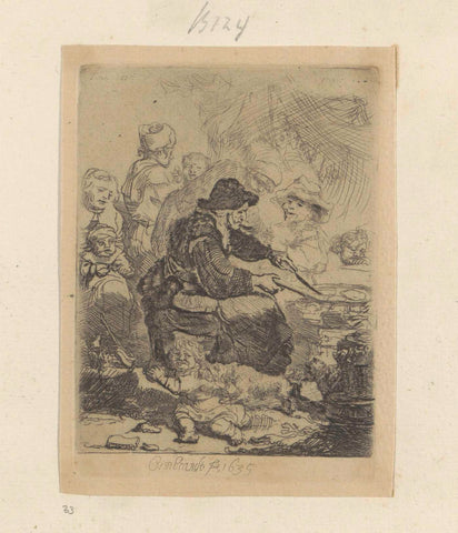 Pancake maker, Rembrandt van Rijn, 1807 - 1808 Canvas Print