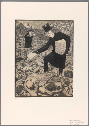 Design for a political cartoon on missionary work, Albert Hahn (I), 1904 - 1905 Canvas Print