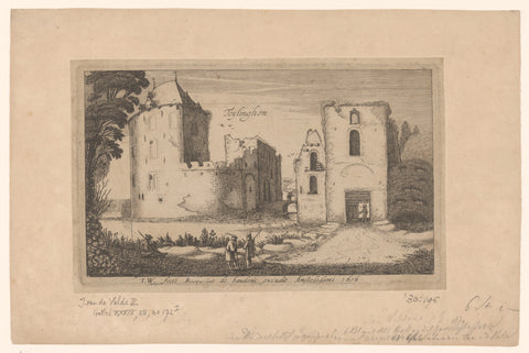 View of the ruins of Slot Teylingen, Jan van de Velde (II), 1616 Canvas Print