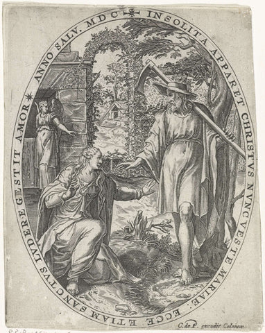 Christ appears as a gardener to Mary Magdalene, Crispijn van de Passe (I), 1600 Canvas Print