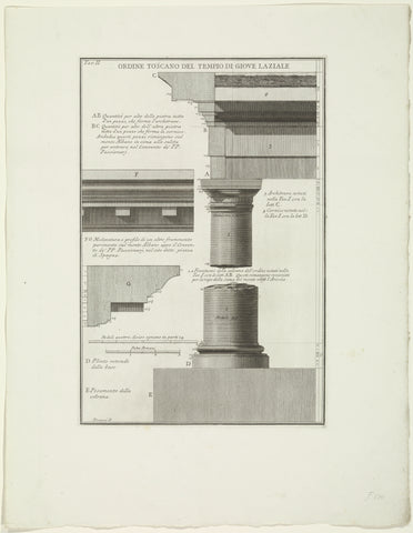 Details of the Temple of Jupiter Latiaris, Giovanni Battista Piranesi, 1762 Canvas Print