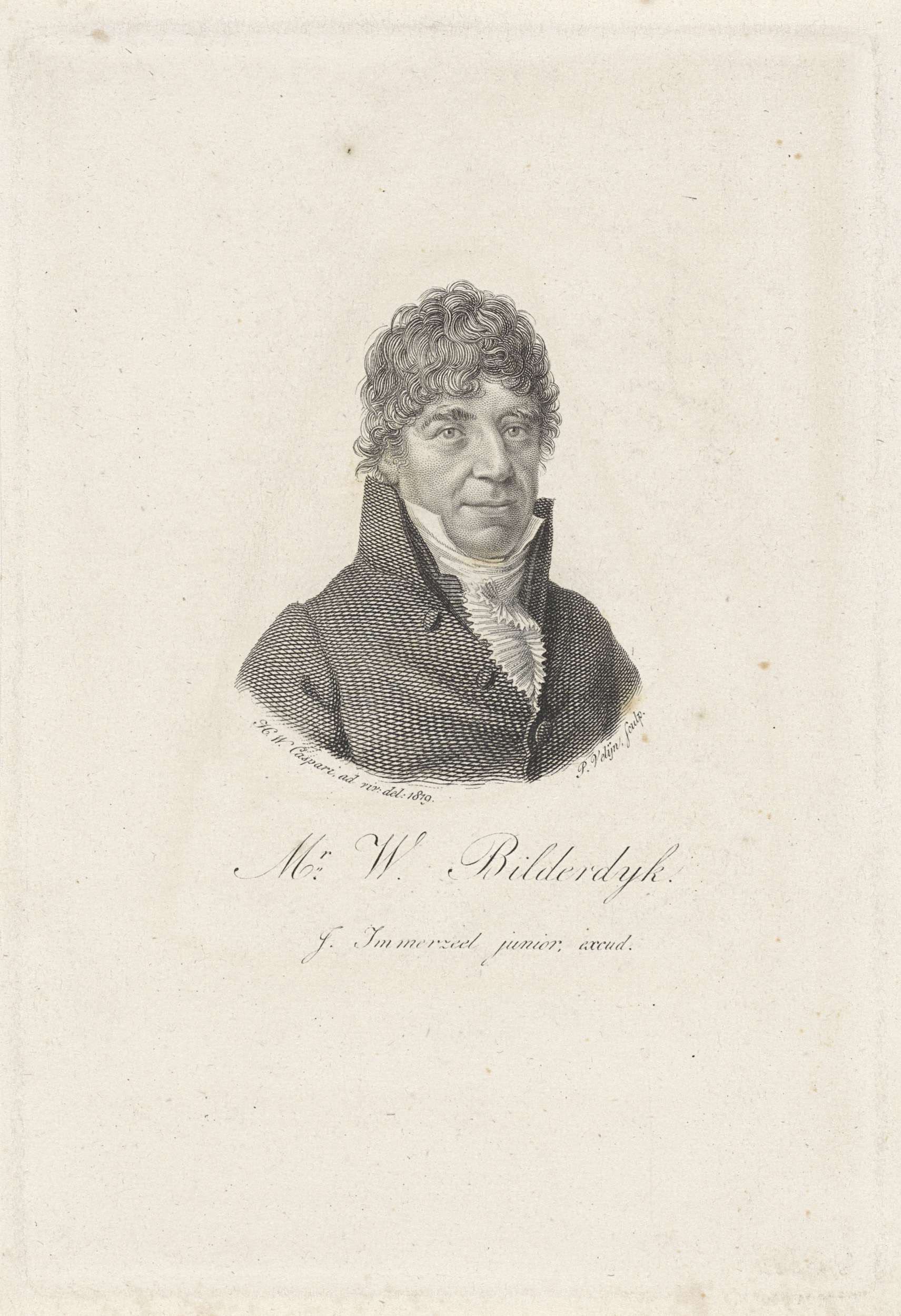 Portrait of Willem Bilderdijk, Philippus Velij