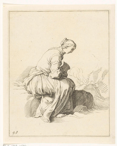 Praying Woman, Frederick Bloemaert, c. 1679 - c. 1701 Canvas Print
