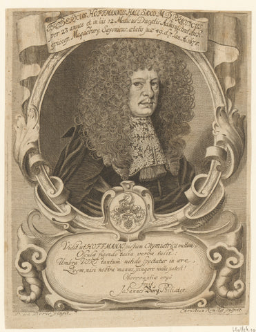 Portrait of Friedrich Hoffmann, Christian Romstet, 1665- 1721 Canvas Print