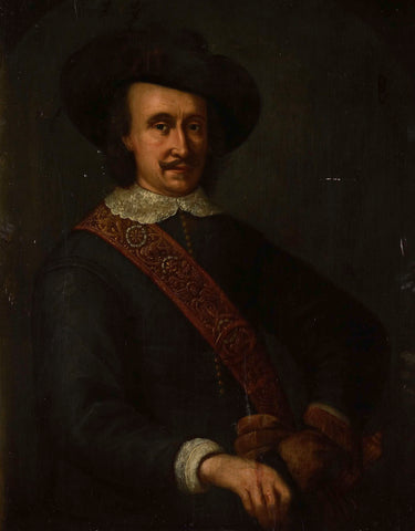 Portrait of Cornelis van der Lijn, Governor-General of the Dutch East Indies, anonymous, 1645 - 1675 Canvas Print