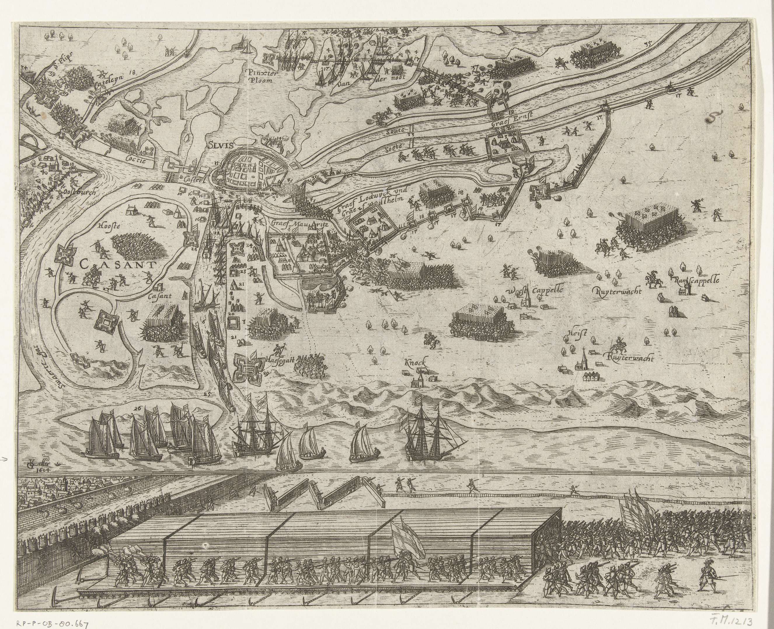 Siege of Sluis and the covered storm bridge us