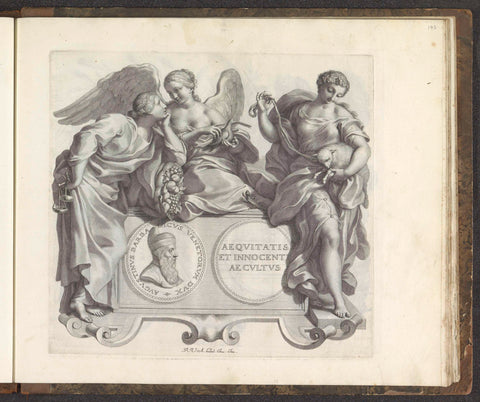 Portrait of Agostino Barbarigo and the Personifications of Equality, Benevolence and Innocence, Robert van Audenaerd, 1673 - 1743 Canvas Print