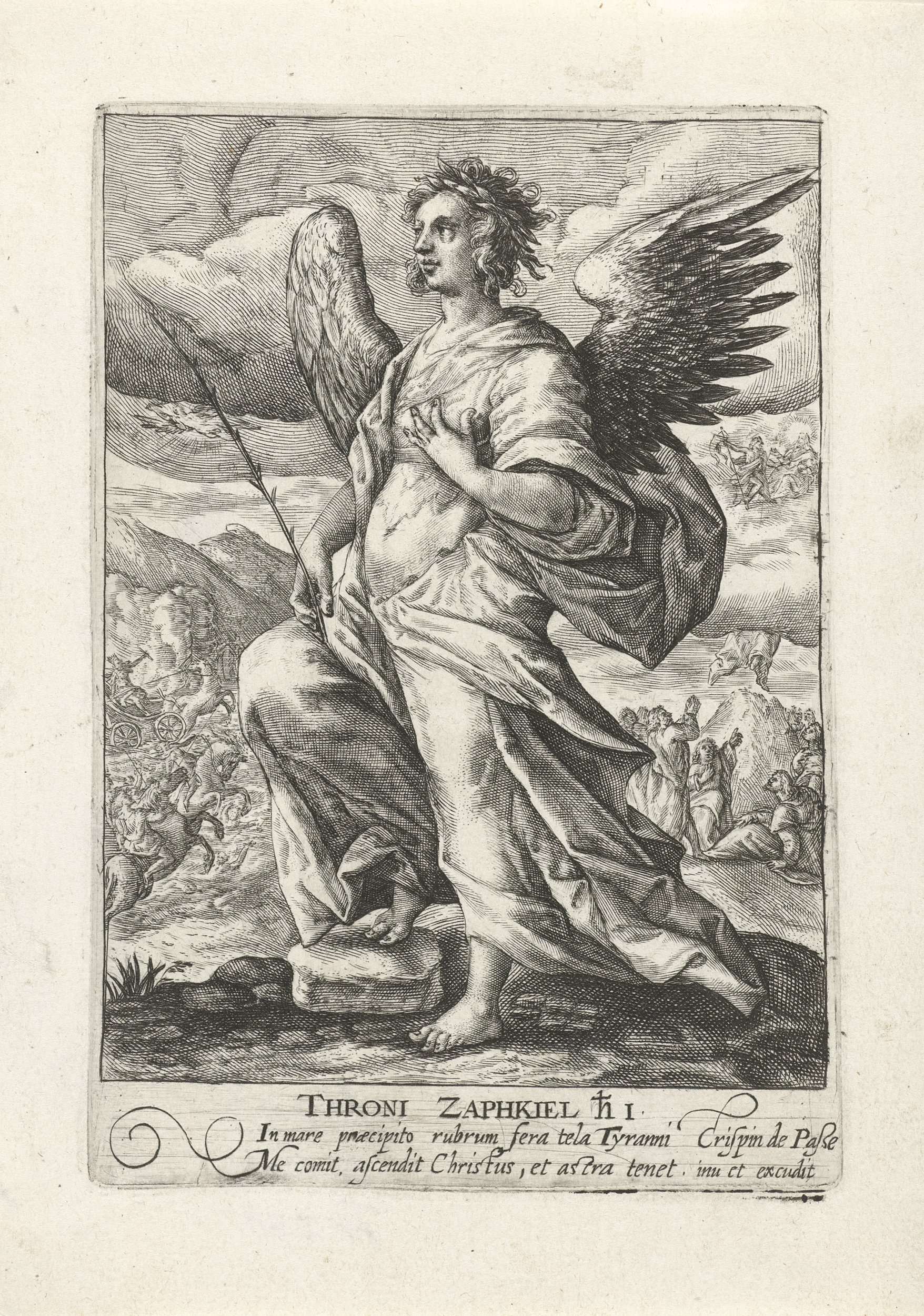 Archangel Zaphkiël, Crispijn van de Passe (I), | CanvasPrints.com