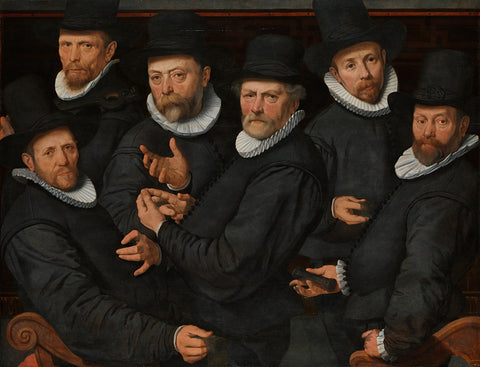 Six Wardens of the Drapers’ Guild, Pieter Pietersz. (I), 1599 Canvas Print