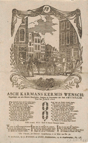 Kermisprent van de Amsterdamse askarrenmannen voor het jaar 1826, anonymous, 1826 Canvas Print