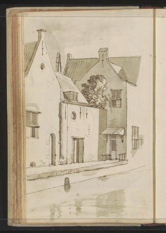 Rear facades of houses along a quay, Johannes Huibert Prins, c. 1783 - c. 1797 Canvas Print