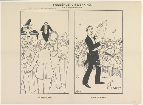 Cartoon at the SDAP party congresses, 1910, Willem Frederik Winter, 1910 Canvas Print