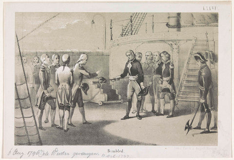 Surrender of De Winter after the lost battle at Kamperduin, 1797, anonymous, 1853 - 1861 Canvas Print