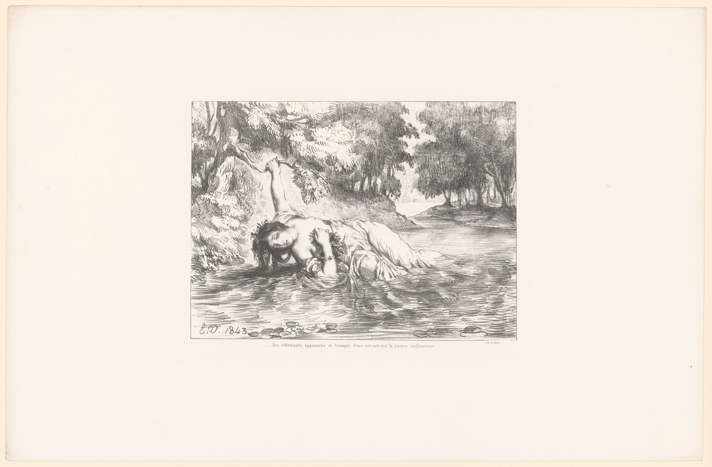 Death of Ophelia, Eugène Delacroix, 1843
