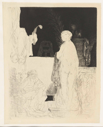 The artist drawing from the model, Rembrandt van Rijn, 1850 - 1906 Canvas Print