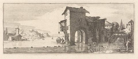 Watermill, Jacques Callot, 1618- 1670 Canvas Print