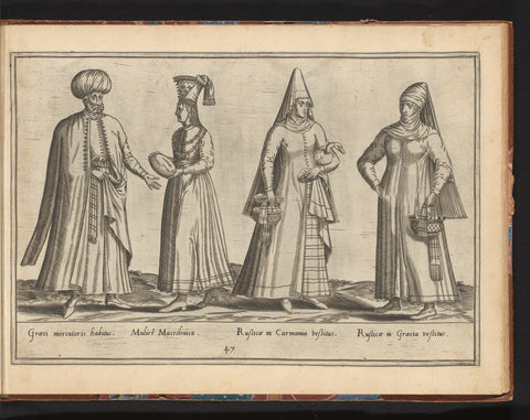 Four women from Eastern Europe, dressed according to the fashion of ca. 1580, Abraham de Bruyn, in or before 1581 Canvas Print