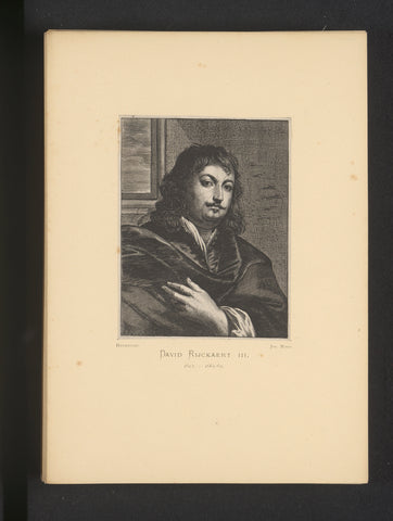 Reproductie van een gravure van een portret van David Rijckaert (III) door Frederik Bouttats (de Jonge), Joseph Maes, c. 1872 - in or before 1877 Canvas Print