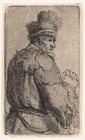 Old Man, Seen from Behind, Rembrandt van Rijn, c. 1629 Canvas Print