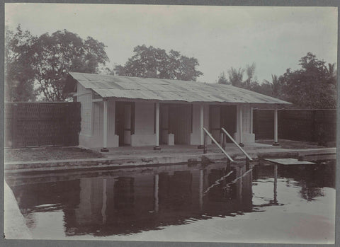 Cottage with a pond, anonymous, c. 1900 - 1919 Canvas Print