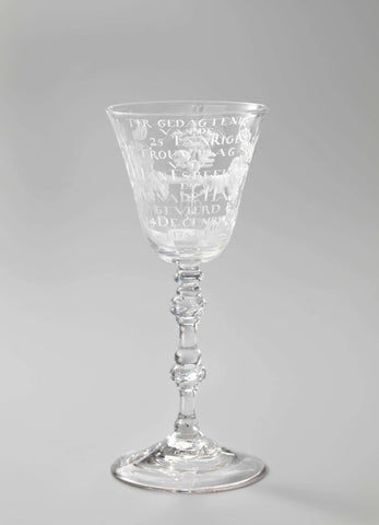 Chalice glass on the 25th wedding anniversary of Jan Esbeek and Anna de Haas, anonymous, 1752 Canvas Print