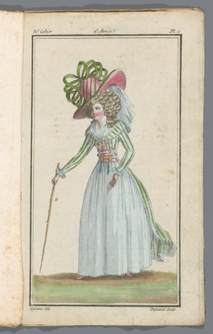 Magasin des Modes Nouvelles Françaises et Anglaises, 20 September 1787, 31st notebook, 2nd year, Pl. 1, A.B. Duhamel, 1787 Canvas Print