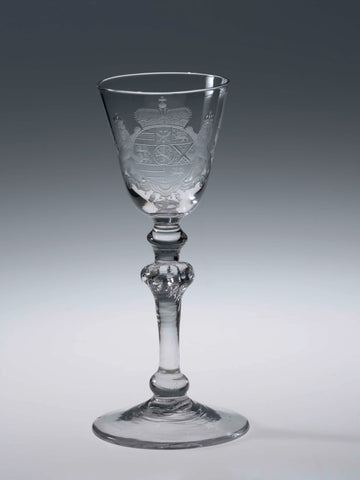 Chalice glass with the coat of arms of Charles Christian, Prince of Nassau Weilburg, anonymous, c. 1760 - c. 1775 Canvas Print