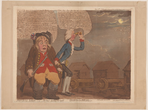 William Pitt and John Bull fear invasion, James Gillray, 1792 Canvas Print