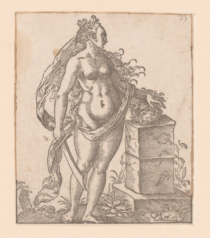 Judith with the head of the Holofernes, Monogrammist MF (Germany), Jost Amman, 1578 Canvas Print