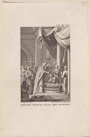 King Klovis is baptized, Reinier Vinkeles (I), 1783 - 1795 Canvas Print