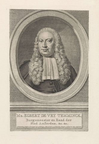 Portret van Egbert de Vrij Temminck, Jacob Houbraken, 1796 Canvas Print