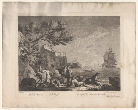 Figures by the sea, Francesco del Pedro, 1749 - 1806 Canvas Print