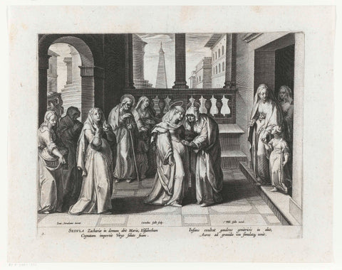 Visitation, Cornelis Galle (I), after 1595 - c. 1612 Canvas Print