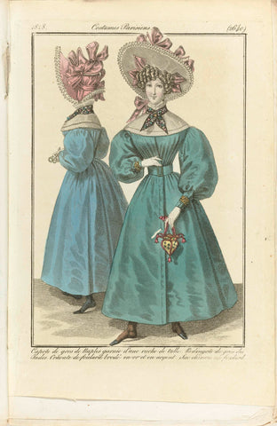 Journal des Dames et des Modes 1828, Costumes Parisiens (2640), anonymous, 1828 Canvas Print