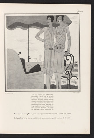 Femina, March 1928: 5: A lot of flexibility, but a clear lige, at Lucien Lelong (...), anonymous, 1928 Canvas Print