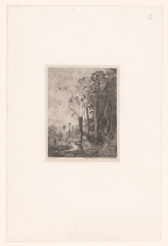 Landschap met sater, Charles-François Daubigny, 1850 Canvas Print