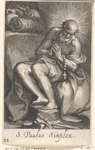 Saint Paul of Egypt as hermit, Boëtius Adamsz. Bolswert, 1619 Canvas Print