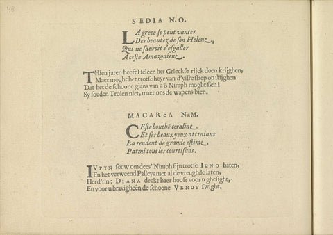 Quatrains at the performances of Sedia N.O. and Macarea Nam., Crispijn van de Passe (II), 1640 Canvas Print