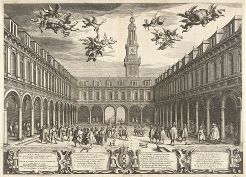 The Amsterdam Stock Exchange, 1609, Boëtius Adamsz. Bolswert, 1609 Canvas Print