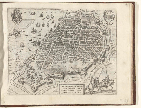 Plan of Antwerp, 1585, Frans Hogenberg, 1585 - 1587 Canvas Print