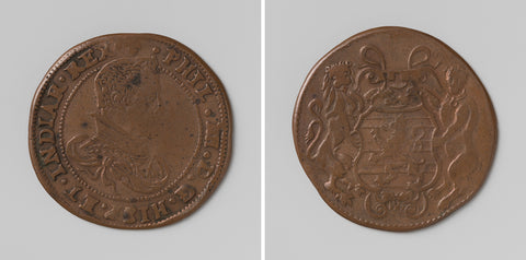 Philip IV, king of Spain, arithmetic medal struck by order of the city of Bruges, anonymous, 1640 Canvas Print