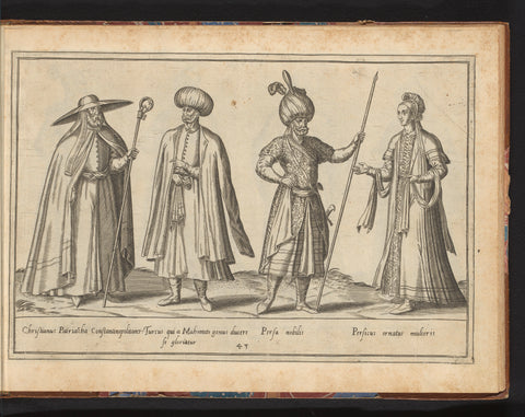 Three men and a woman in oriental clothing, ca. 1580, Abraham de Bruyn, in or before 1581 Canvas Print