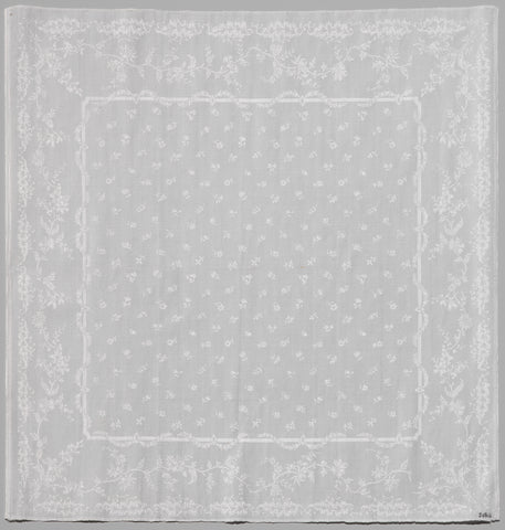 Napkin of linen damask with a flower pattern, anonymous, c. 1800 - c. 1850 Canvas Print