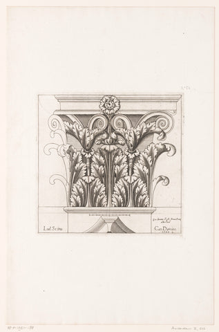 Capital with acanthus motif, Cesare Domenichi, 1637 - 1691 Canvas Print