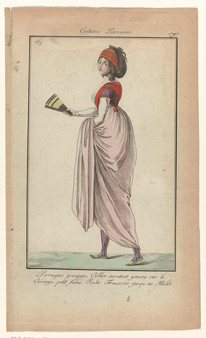 Journal des Dames, Costume Parisien, June 1797 (1) : Wig grecqu (...), anonymous, 1797 Canvas Print