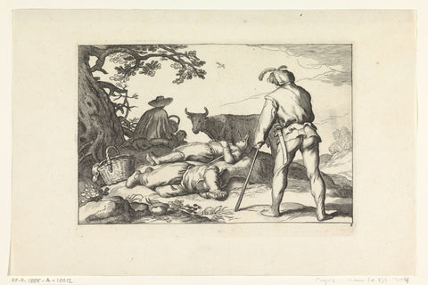 Herdsers, Cornelis Bloemaert (II), 1625 - 1718 Canvas Print