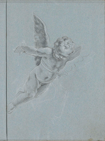 Vliegende putto, Lorenzo Baldissera Tiepolo (circle of), c. 1751 Canvas Print