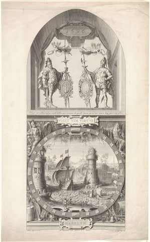 Stained glass window 2 in the Sint-Janskerk in Gouda: Capture of Damiate, Pieter Tanjé, 1738 - 1754 Canvas Print