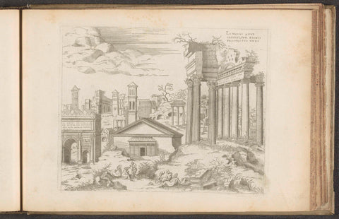 View of the Roman Forum from the Capitol, Jacques Androuet (attributed to), 1551 - 1584 Canvas Print